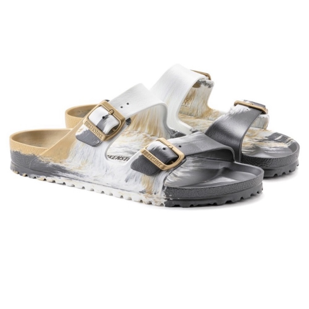 Birkenstock Arizona Marbled EVA - Metallic Gold Marble Sandals